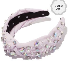 Lele Sadoughi Stoney Clover Headband Lilac AB Crystal Pearl NWT hard to find!